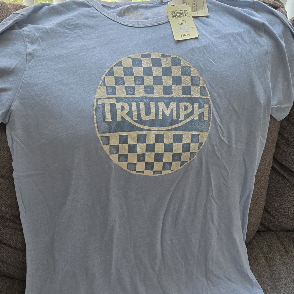 NWT Lucky Brand Triumph T-shirt L Checkers
